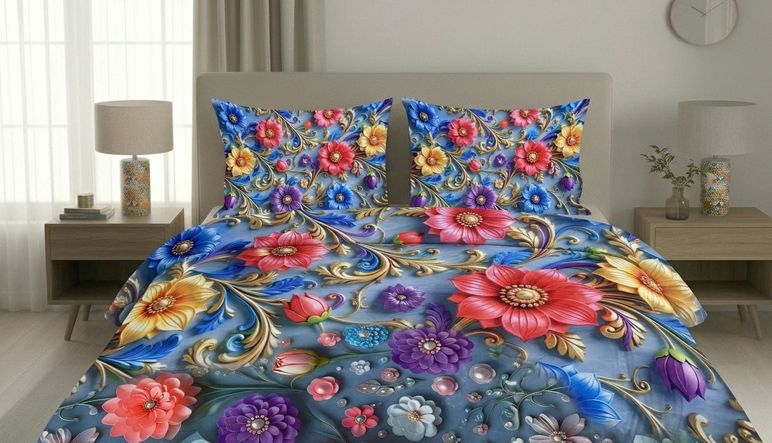 3D Bedsheet- D19 Three Colour
