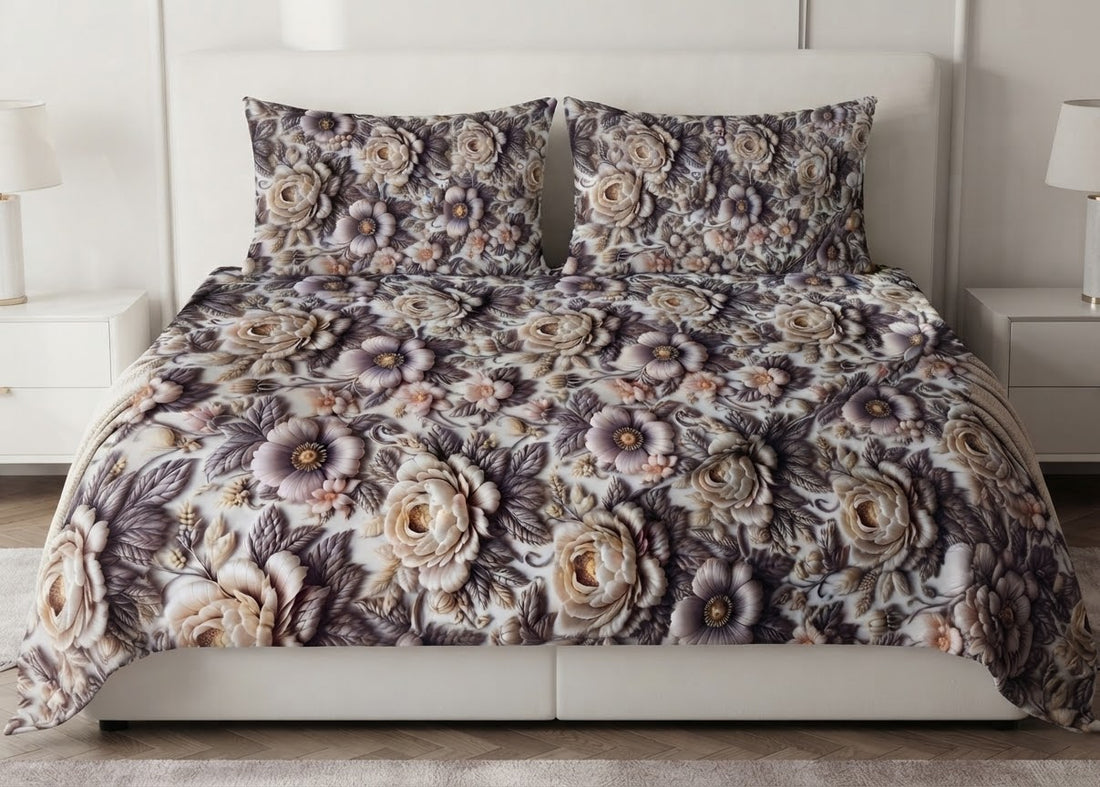 3D Bedsheet- Detailed Flowers
