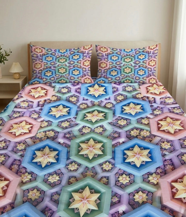 3D Bedsheet- D6 Silky Candy