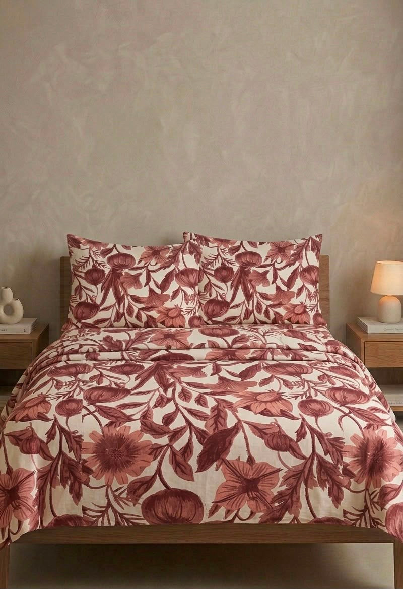 Ms Maroon Floral -Cotton