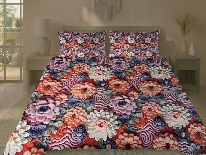 3D Bedsheet- Blossom Garden