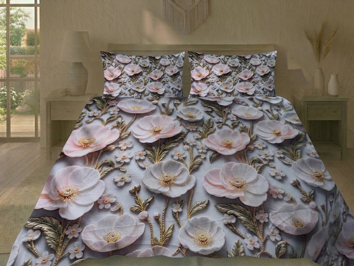3D Bedsheet- White Goose 02