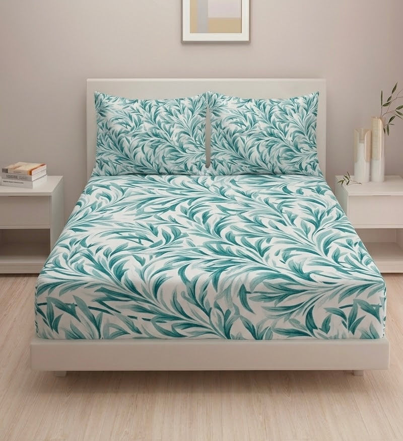 Botanical Satin Stripe - Fitted Sheet Set