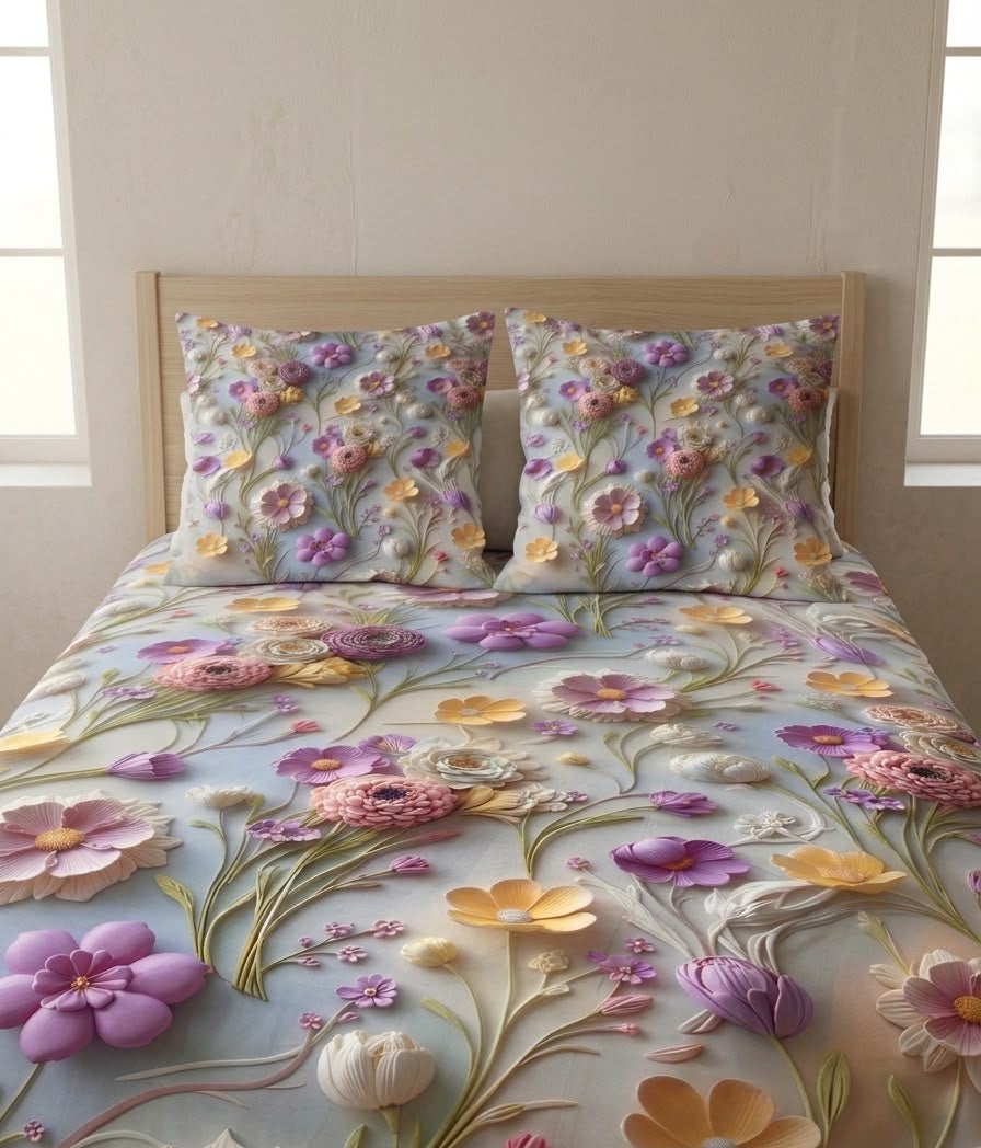 3D Bedsheet- D20 Sun Lavender