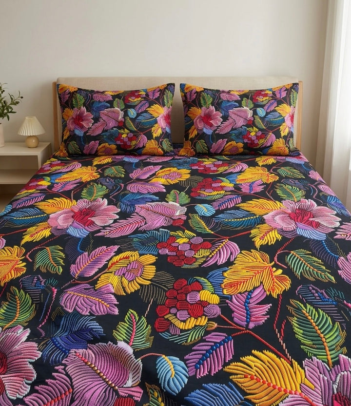 3D Bedsheet- D4 Punch Black