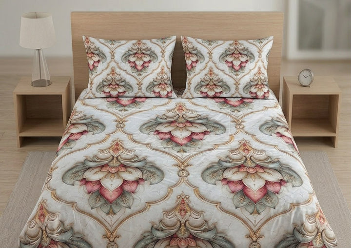 3D Bedsheet- D17 Beige