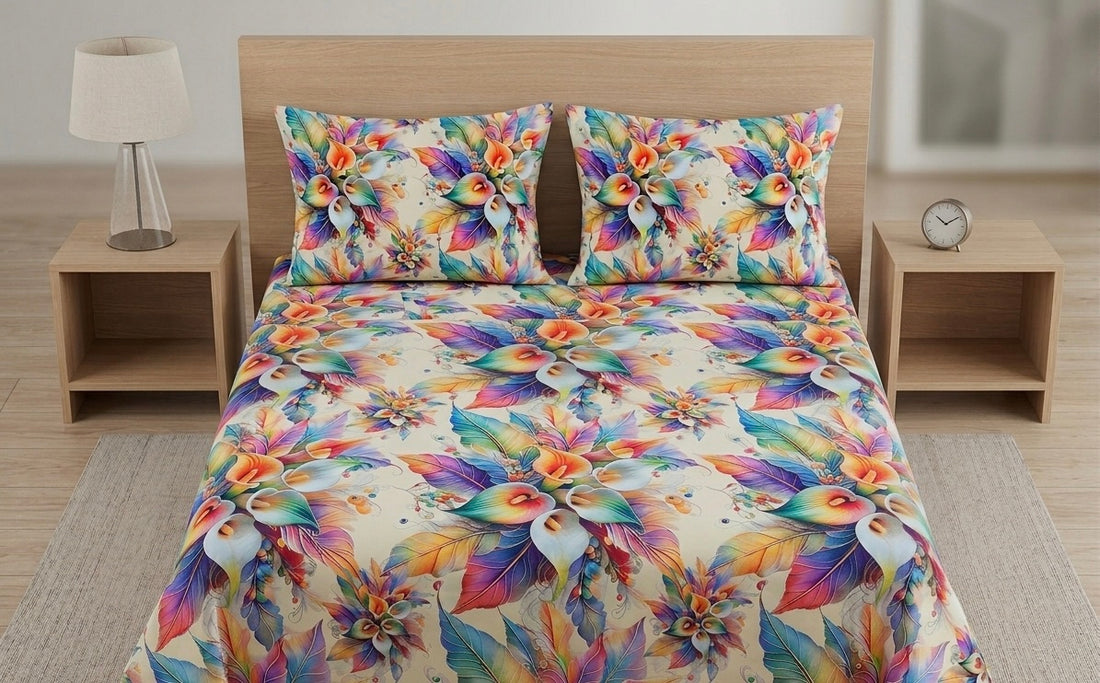 3D Bedsheet- D11 Rainbow Tulip