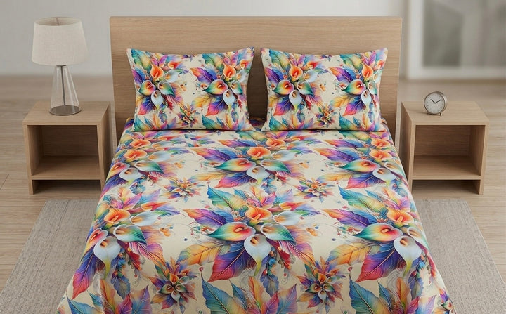 3D Bedsheet- D11 Rainbow Tulip