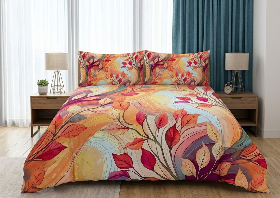 3D Bedsheet- D13 Orange Red