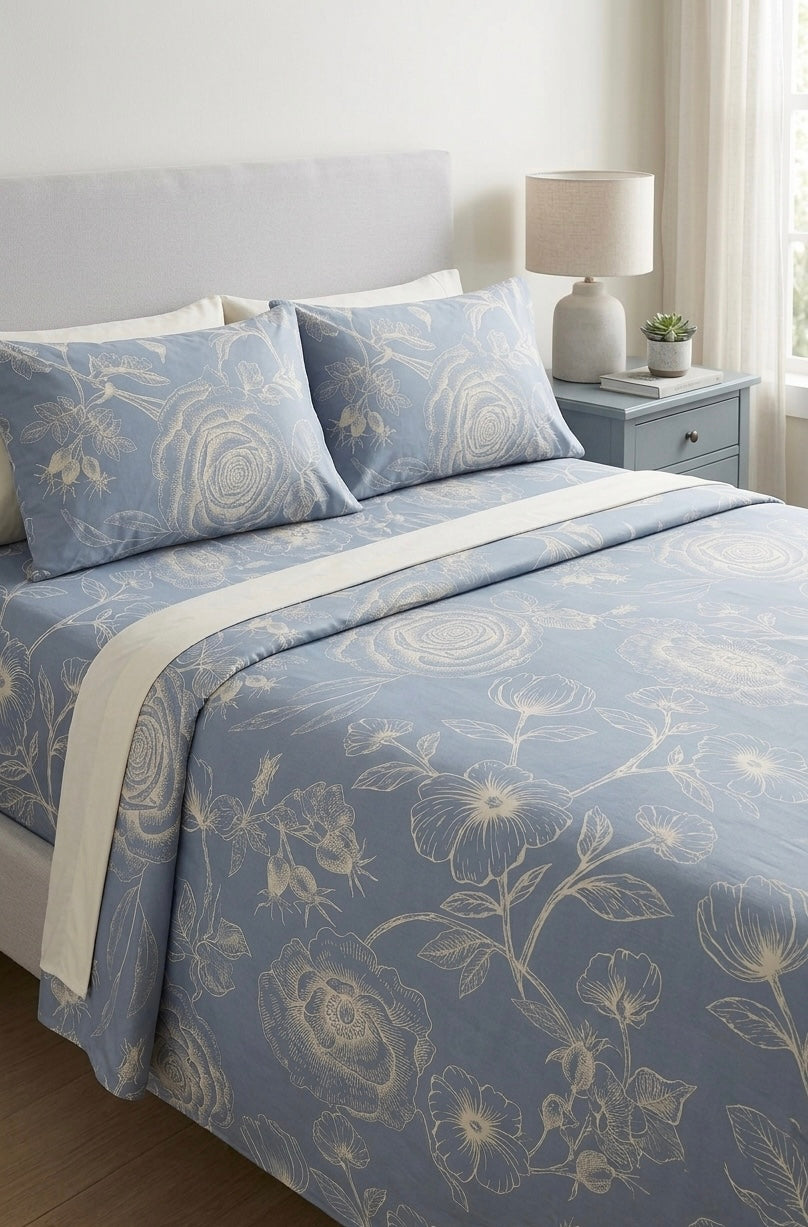 Sky Roses - Fitted Sheet Set