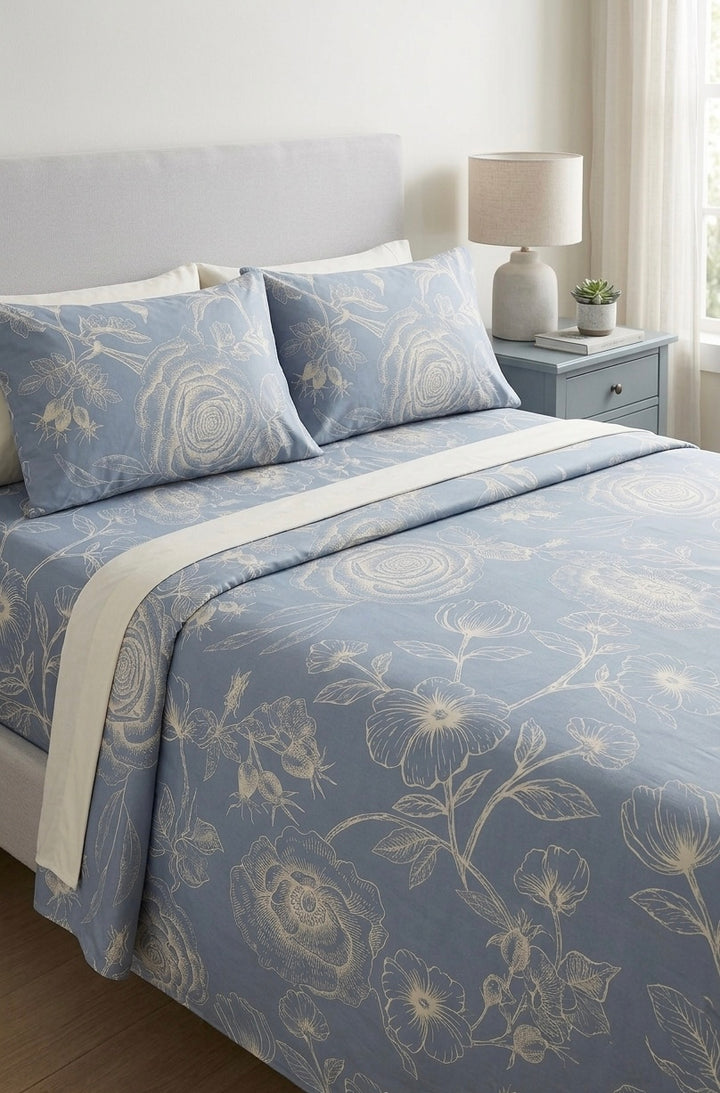 Sky Roses - Fitted Sheet Set