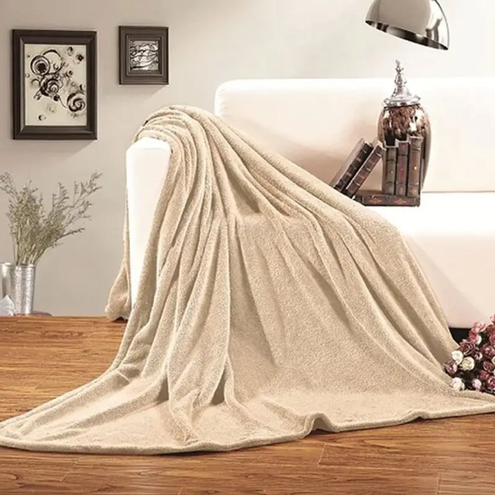 Ac Blanket Beige Brown - Oversized - Faux Fur Fluffy